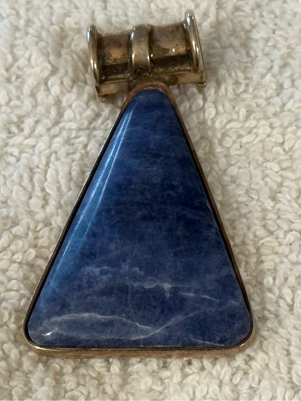 Large Sterling silver 925 Triangular Sodalite Lapis Pendant